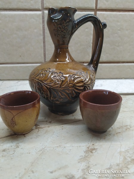 Ceramic jug, 2 small cups for sale!