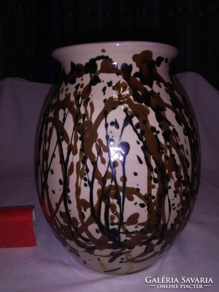 Vintage dripped glazed ceramic vase