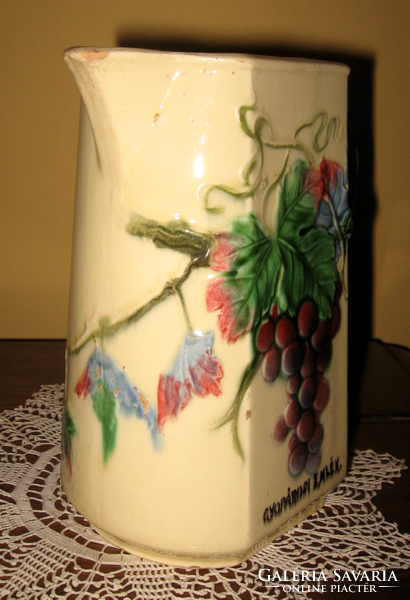 Antique Art Nouveau jug with vine motifs from Kremnica