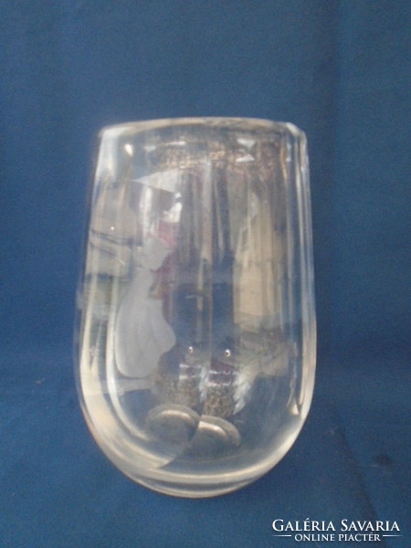 Brutally serious Scandinavian lead crystal vase from about 1930-40 serious weight