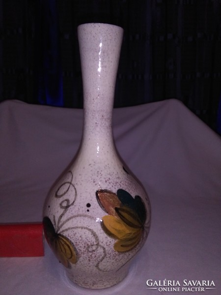Retro grape patterned ceramic vase - 28 cm