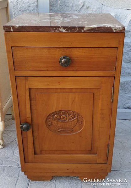 Antique marble chest of drawers bedside table