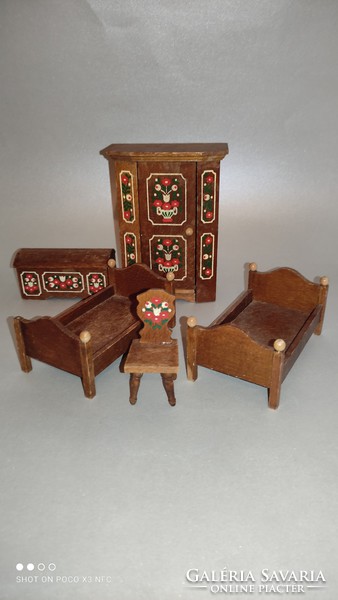 Dollhouse wooden doll furniture set, probably Dora Khun