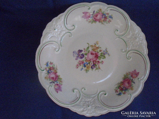 Zsolnay decorative plate decorated with wonderful antique flowers with larger convex patterns