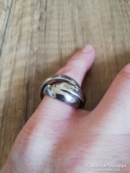 Cartier style, esprit branded, marked silver ring size 52.5