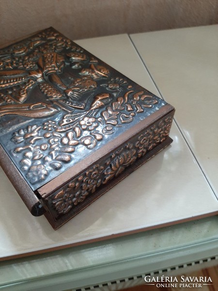 Applied art cover, bronze red wooden box, card box, gift box,