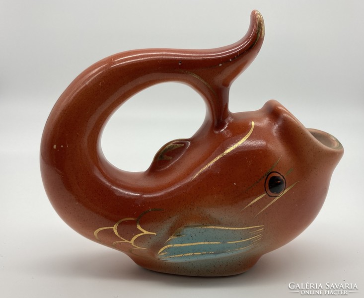 Applied fish porcelain spout, vase