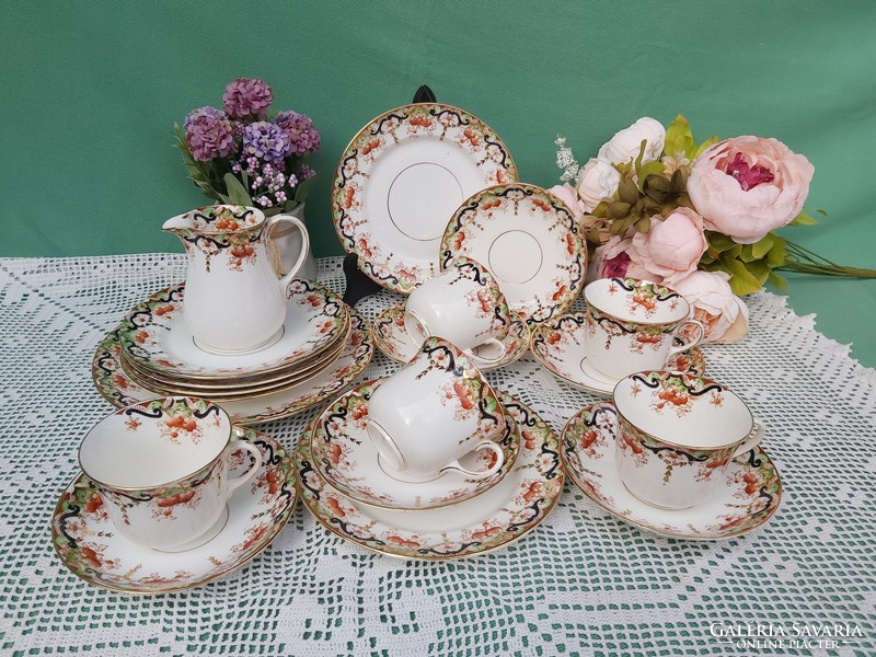Ritka C&E Victoria ritka antik csésze süteményes tányér tejszínes süteményes fajansz  Gyűjtői