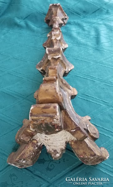 Carved wooden baroque candle holder