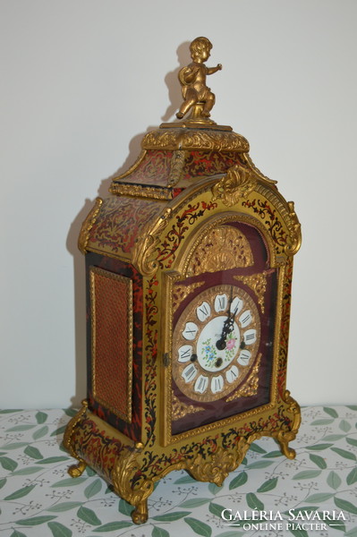 Fantasztikus Antik Francia Boulle stílusú óra, kandalló óra, asztali óra
