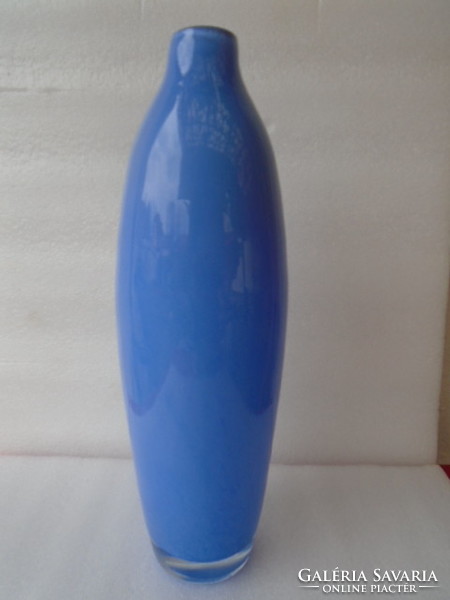 Kosta Boda svéd kézműves üveg váza, jelzett. váza