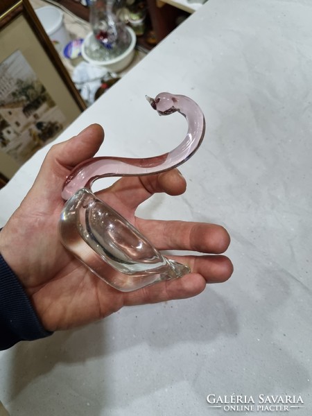 Old glass swan figurine