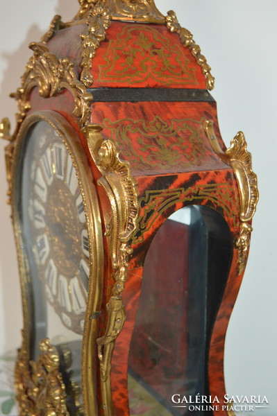 Csodás Antik Francia Boulle stílusú óra kulccsal, ingával 1900-as évekből