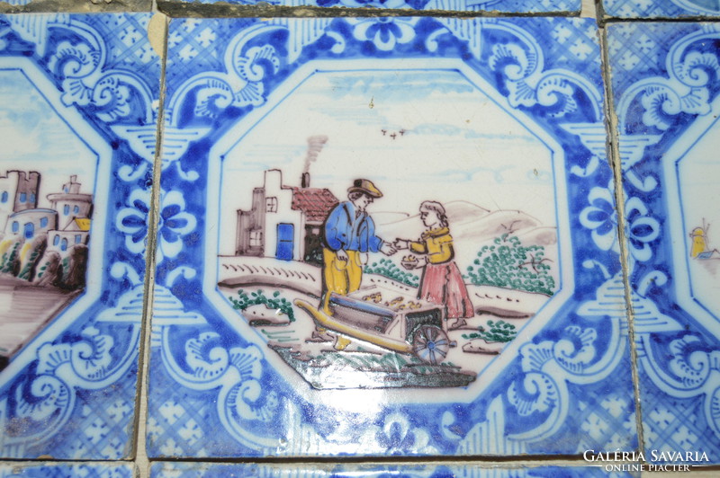 Antique delft Dutch tiles 22 pcs