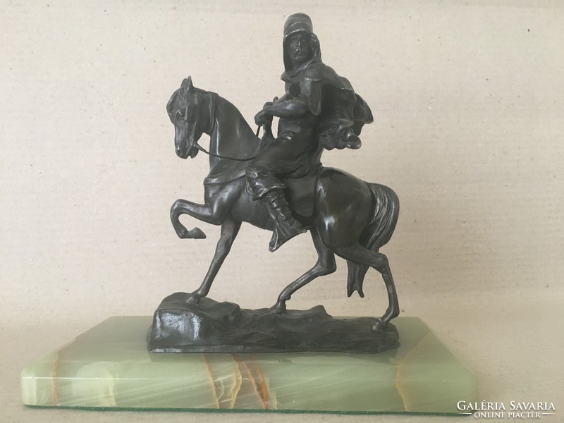 Antique tin (?) Equestrian statue