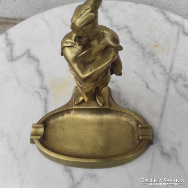 Beautiful special antique bronze statue, extremely showy. Art Nouveau wien, vienna, ashtray, leaf