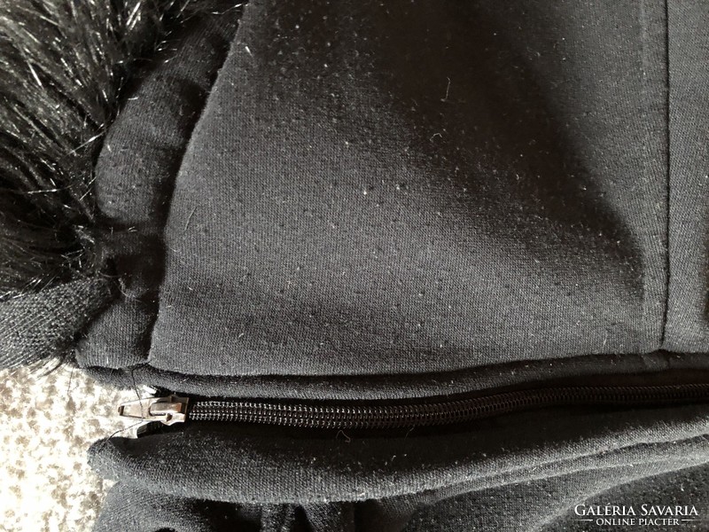 Elegáns BC - Be Cool fekete kapucnis bundás / béléses női télikabát