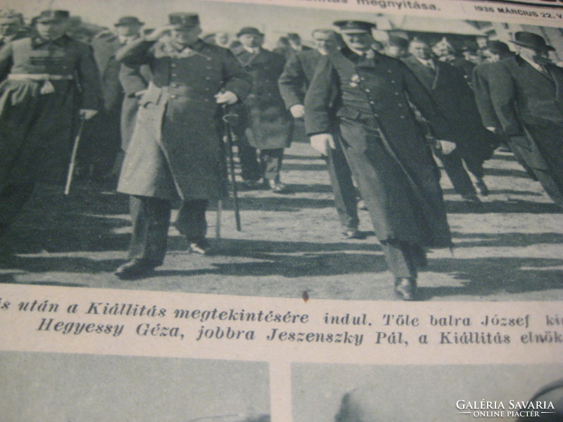 Picture of the Pest newspaper March 22, 1936. 4 Old. With the governor at the beginning