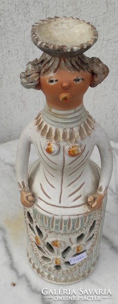 Kiss rose ilona ceramic, huge special piece of pierced woman statue.37 Cm high !!!
