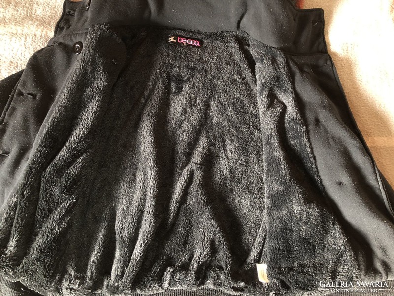 Elegáns BC - Be Cool fekete kapucnis bundás / béléses női télikabát