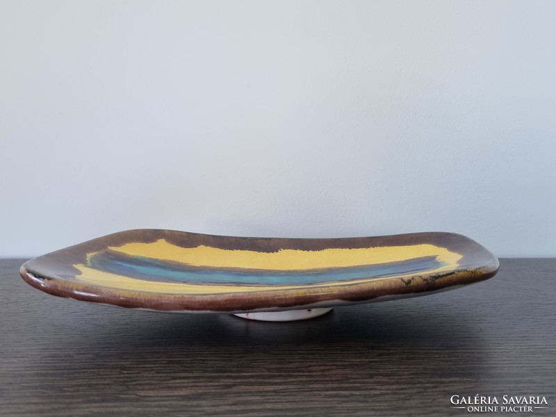 Kerezsi pearl handicraft ceramic serving / wall plate - 28 cm
