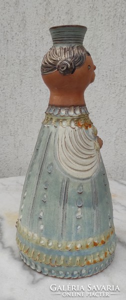 Kiss Roóz Ilona kerámia szobor váza.28 cm magas
