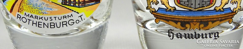 1H853 Üveg stampedlis pohár készlet 6 darab