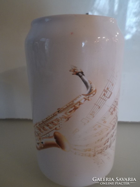 Bush - saxophone pattern - snow white - porcelain - German 11.5 x 7 cm - perfect