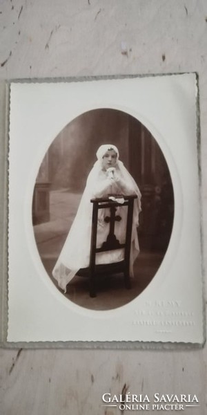 Antique memory photo of little girl from late 1800s