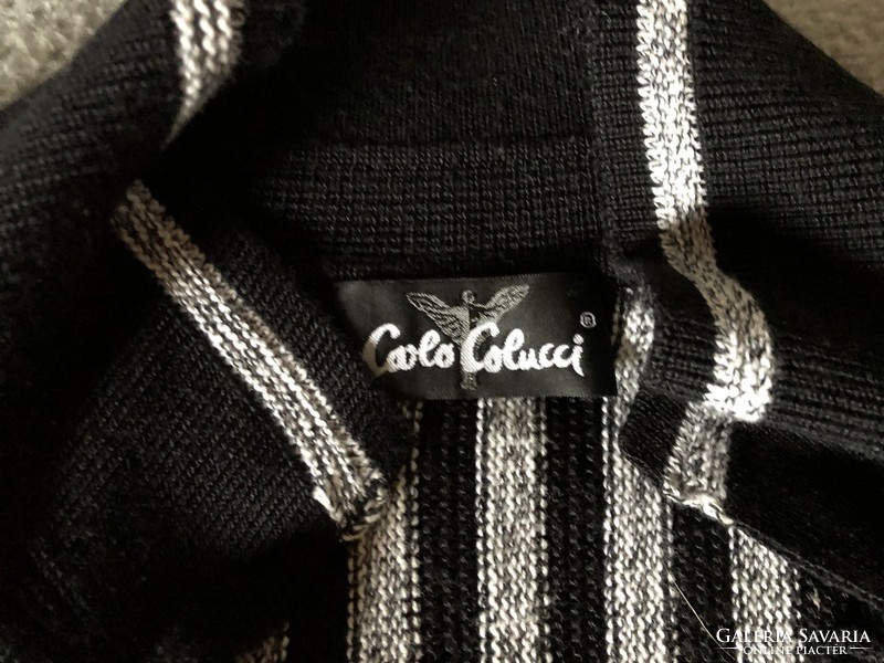 Carlo Colucci vintage stílusú kötött csíkos pulóver - exkluzív - Only for Japan !!