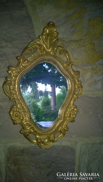 Antik  barokk mot. faragott fali tükör-aranyozott