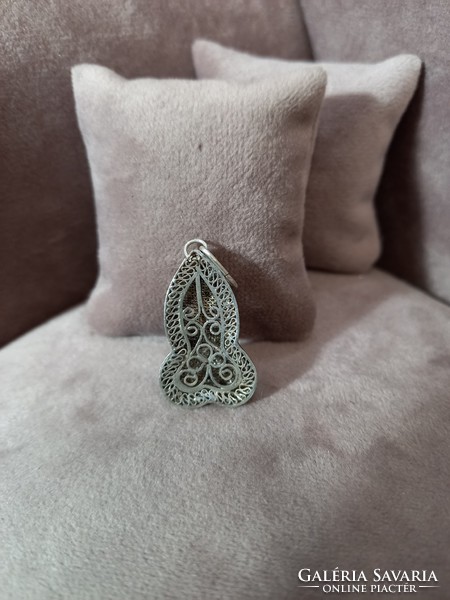 Antique filigree silver pendant
