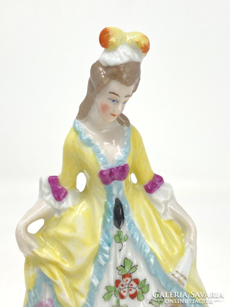 Antique royal vienna / alt wien hand painted porcelain figurine, dancing baroque lady - 13.5cm - cz