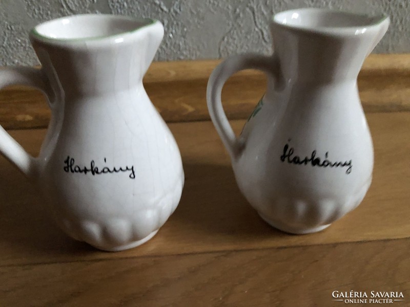 Cute floral porcelain / ceramic small jug with woodpecker inscription