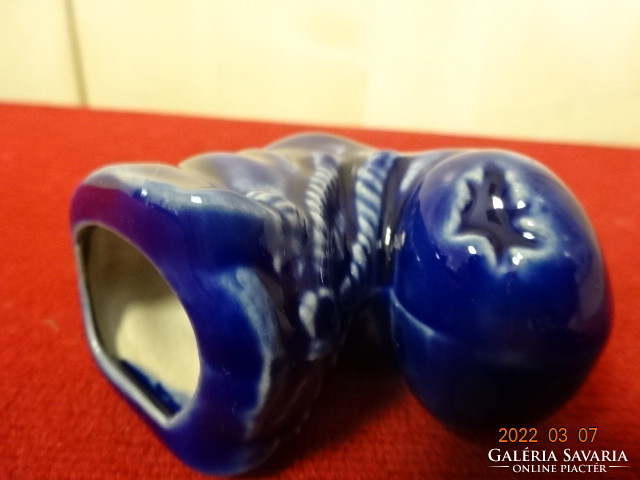 German glazed ceramic boots, cobalt blue, height 5 cm. He has! Jókai.