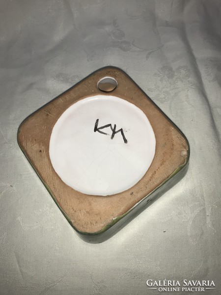 Kerezsi pearl ceramic ashtray with glaze resembling iris of the eye