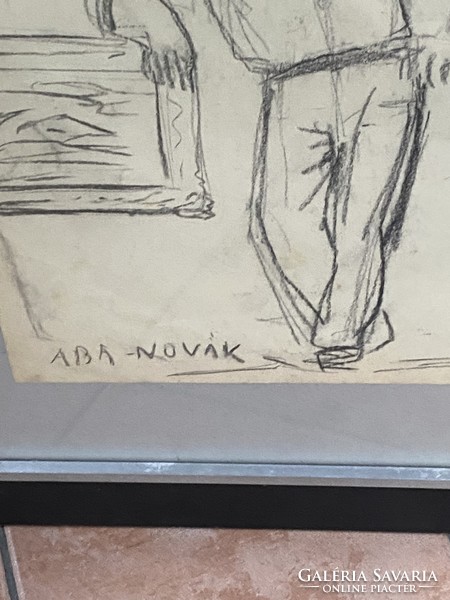 Pencil drawing. Signed by Aba Novak