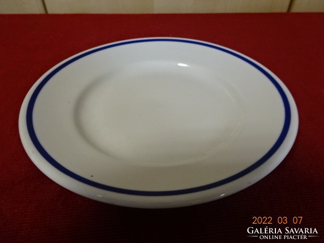 Zsolnay porcelain small plate with blue stripes. Diameter 18 cm, used. He has! Jókai.
