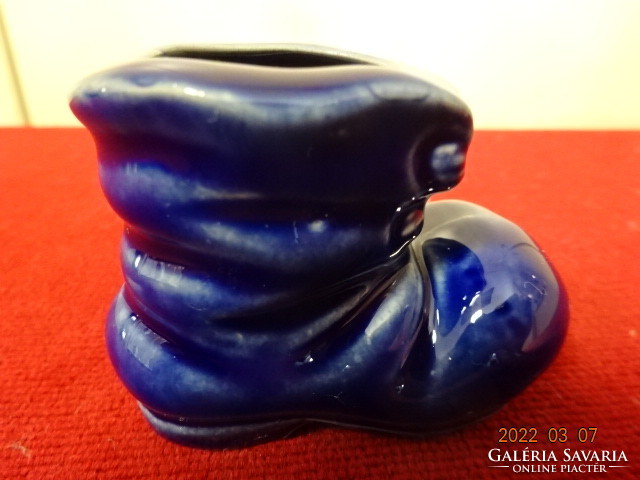 German glazed ceramic boots, cobalt blue, height 5 cm. He has! Jókai.