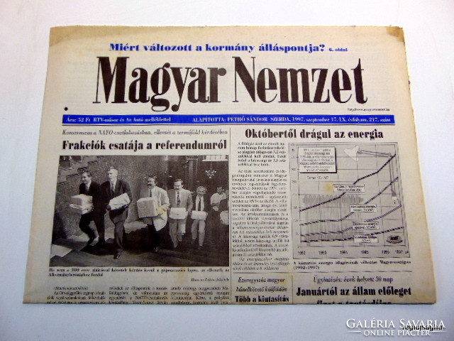 1997 September 17 / Hungarian nation / birthday original newspaper :-) no .: 20547