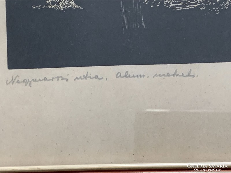 Pál Varsányi: Nagymaros Street 1964. Lithography (alum. Engraving)