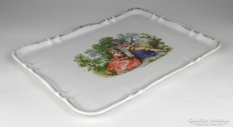 1H645 poet and muse porcelain tray 17.5 X 24 cm