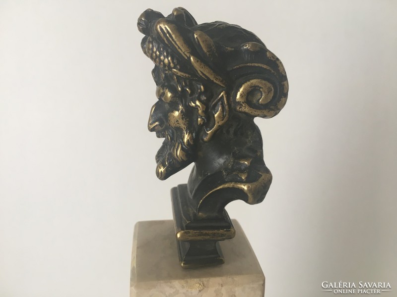 Old bronze faun (?) Bust