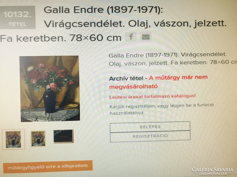 GALLA ENDRE (1897-1971): Virágcsendélet