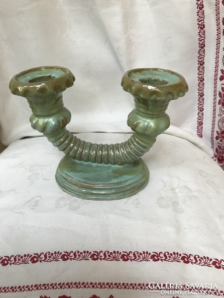 György colonial: ceramic candlestick, hand-signed