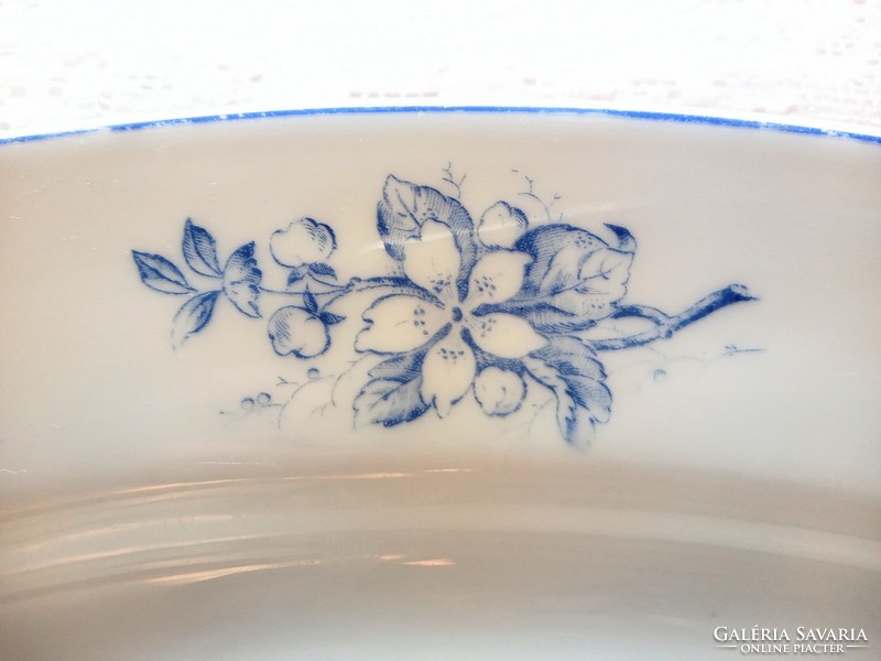 Huge white porcelain blue flower bowl 40cm