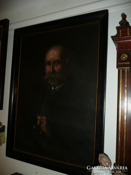 Márton J. szignált nagyon szép olaj festménye 86 * 63 cm méretben az eredeti antik kerettel 1905