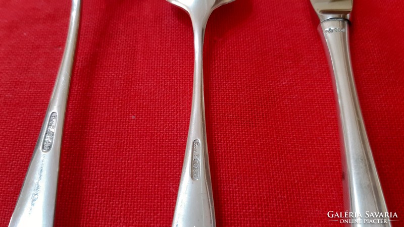 Silver cutlery set with zsolnay distance set