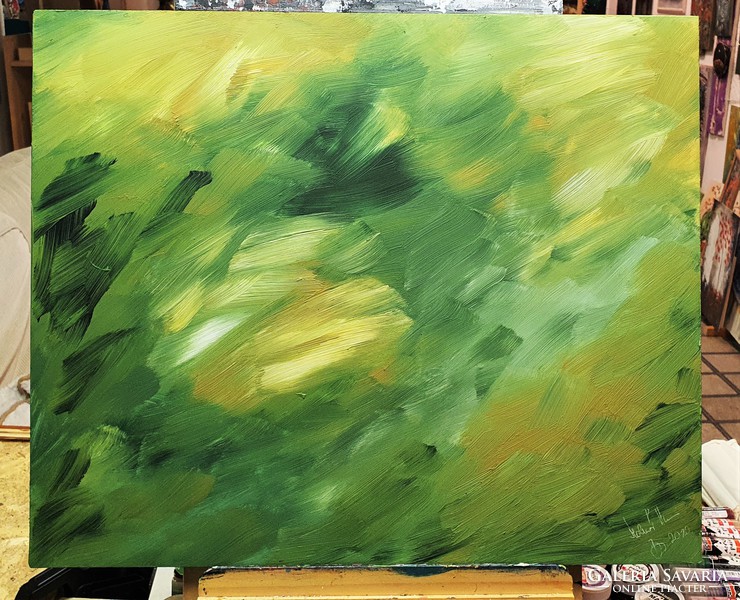 Molnár Ilcsi  " Zöldben "  című munkám - akril festmény