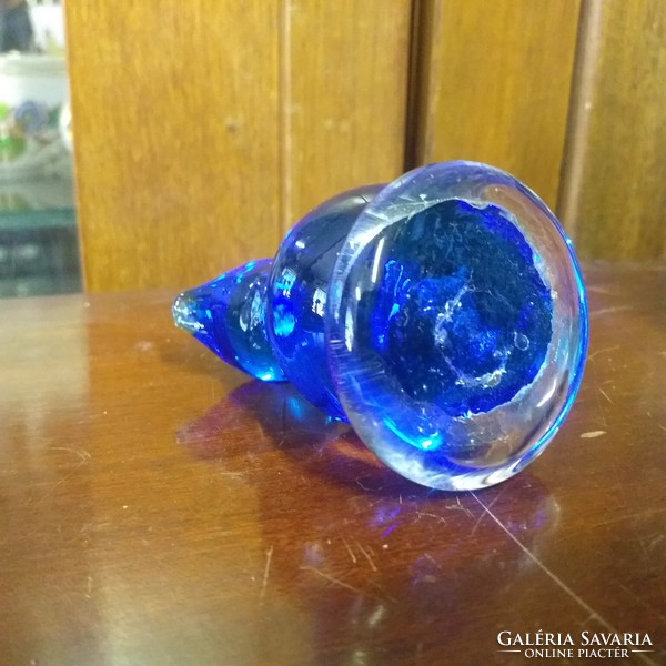 Kék Üveg Dísz Madár Figura.